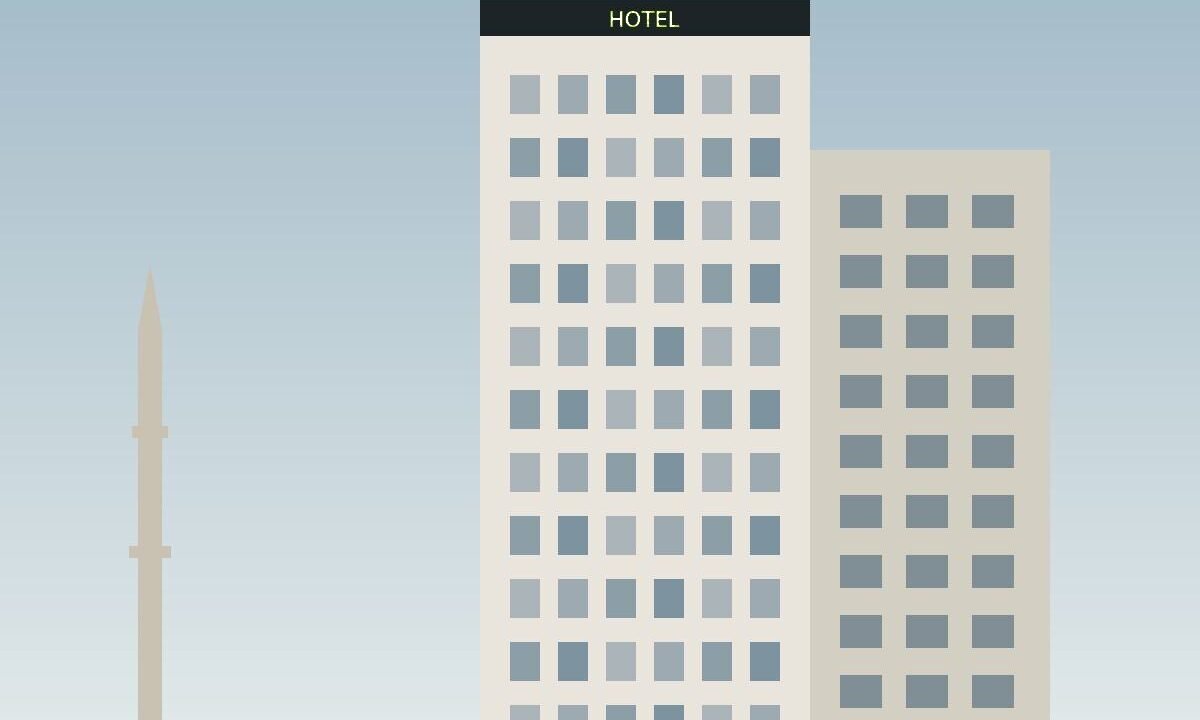 Hotel tower close to the Haram